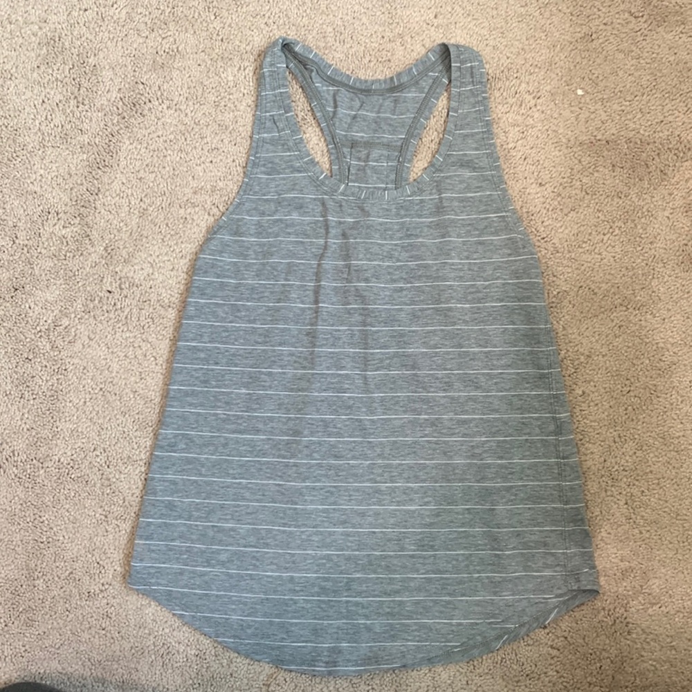 lululemon Love Tank Pleated Short Serve Stripe Heathered Grey/White Size 4?